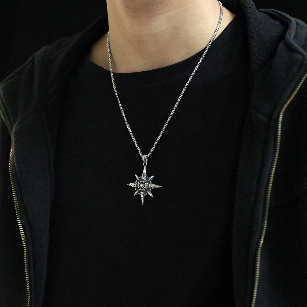 Wee Luxury Men Necklaces Stylish Titanium Steel Necklace with Sleek Star Pendant for Men