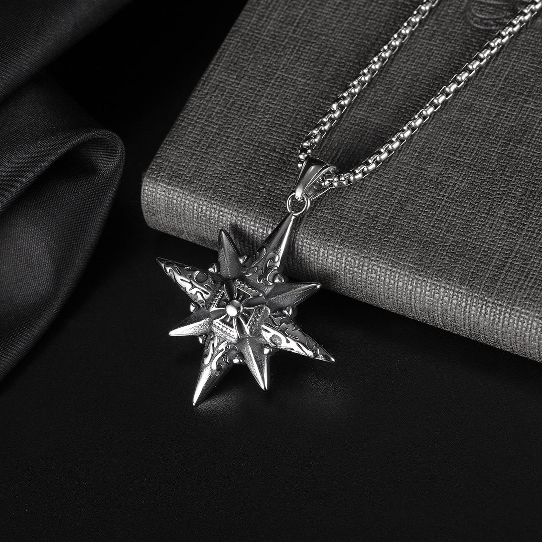 Wee Luxury Men Necklaces Stylish Titanium Steel Necklace with Sleek Star Pendant for Men