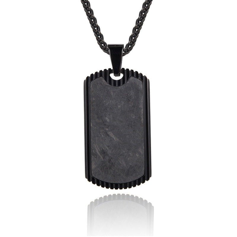 Wee Luxury Men Necklaces Vintage Carbon Fiber Pendant Necklace for Men