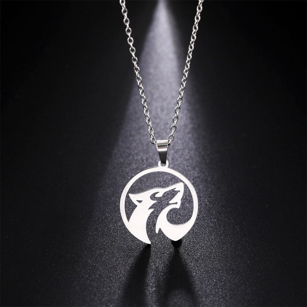 Wee Luxury Men Necklaces Wolf Pendant Punk Style Animal Chain Necklaces