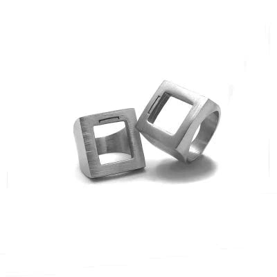 Wee Luxury Men Rings 7 Punk Gothic Antique Simple Stainless Steel Ring