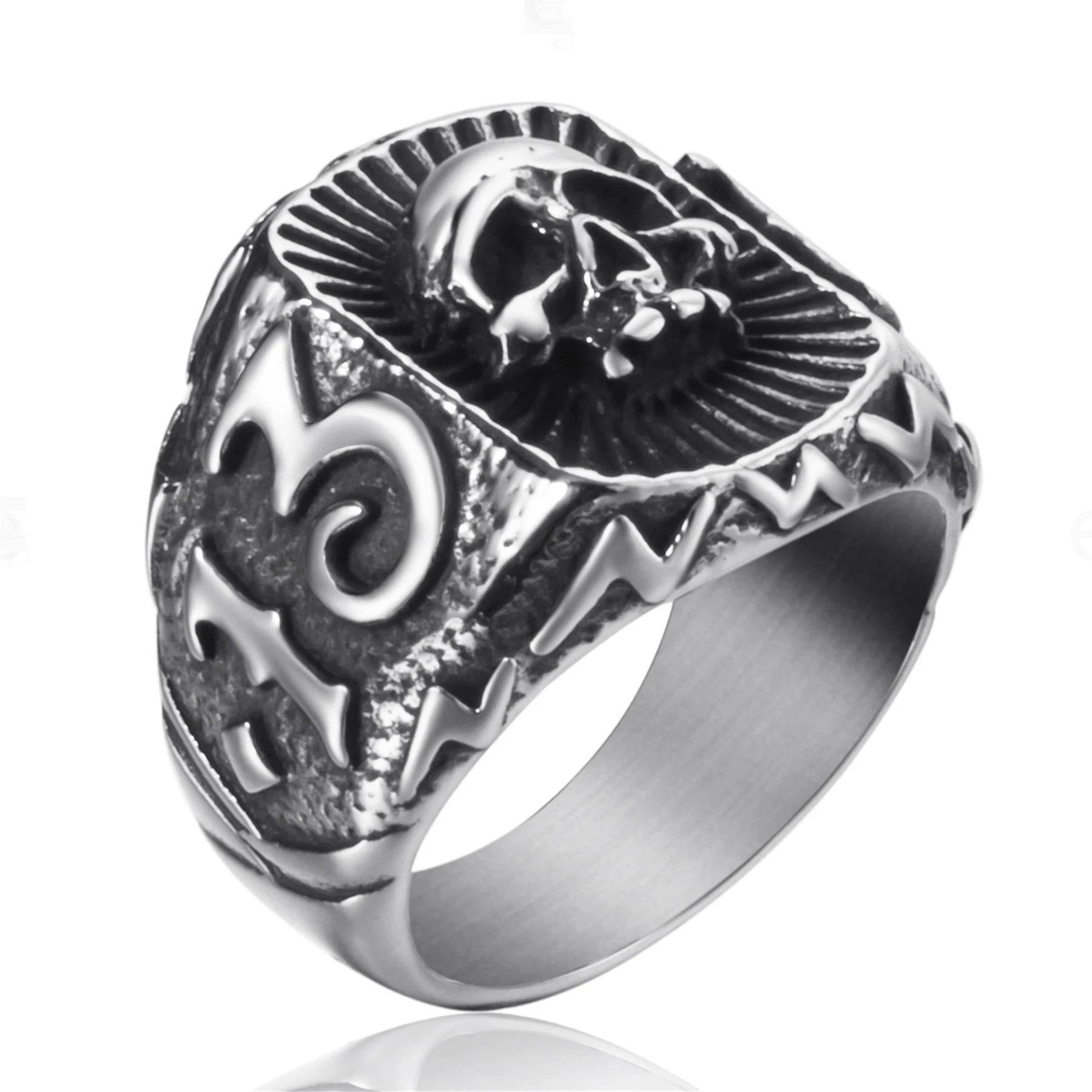 Wee Luxury Men Rings 8 Fashion Skull Number 13 Biker Rings For Men