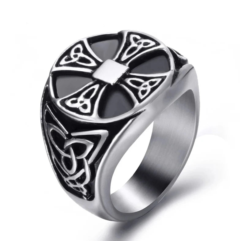 Wee Luxury Men Rings 8 Vintage Men Stainless Steel Rings Solar Cross