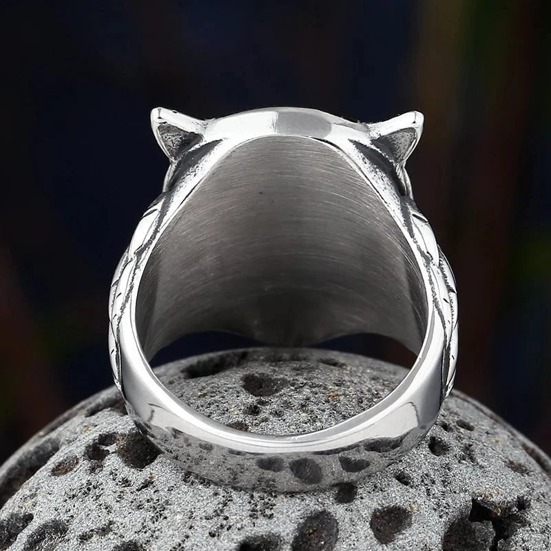 Wee Luxury Men Rings Amulet Owl Head Viking Animal Rings For Men