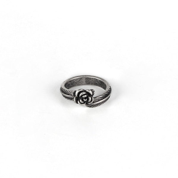 Wee Luxury Men Rings Titanium Couple Rings Trendy Japanese Feather Rose Design