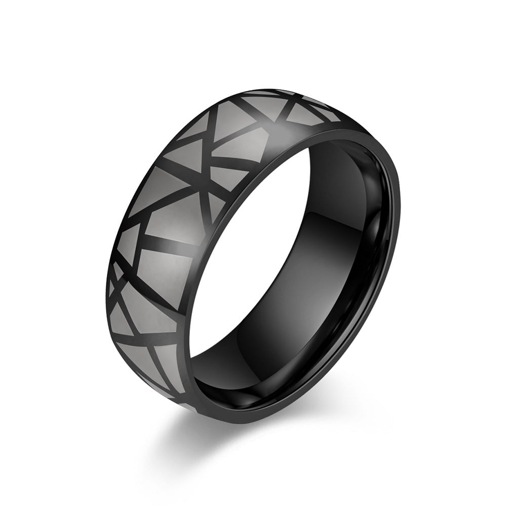 Wee Luxury Men Rings Black / 11 Bold Cracked Stainless Steel Ring Ultimate Mens Style Accessory