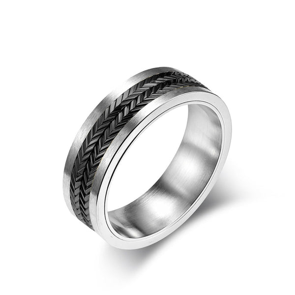 Wee Luxury Men Rings Black / 7 Retro Titanium Steel Ring for Men and Women