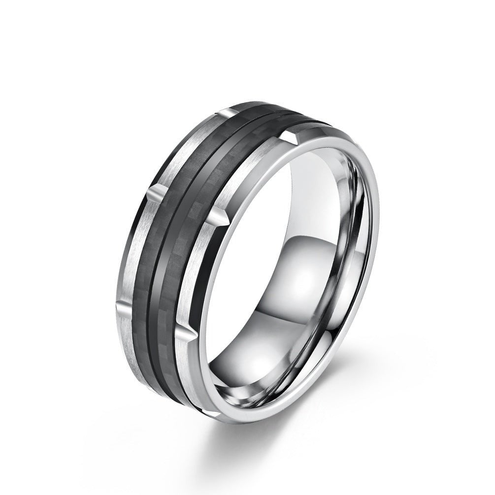 Wee Luxury Men Rings Carbon Fiber Titanium Rings The Stainless Steel Revolution