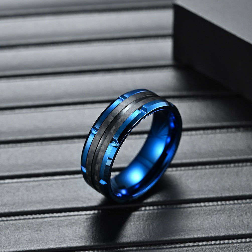 Wee Luxury Men Rings Carbon Fiber Titanium Rings The Stainless Steel Revolution