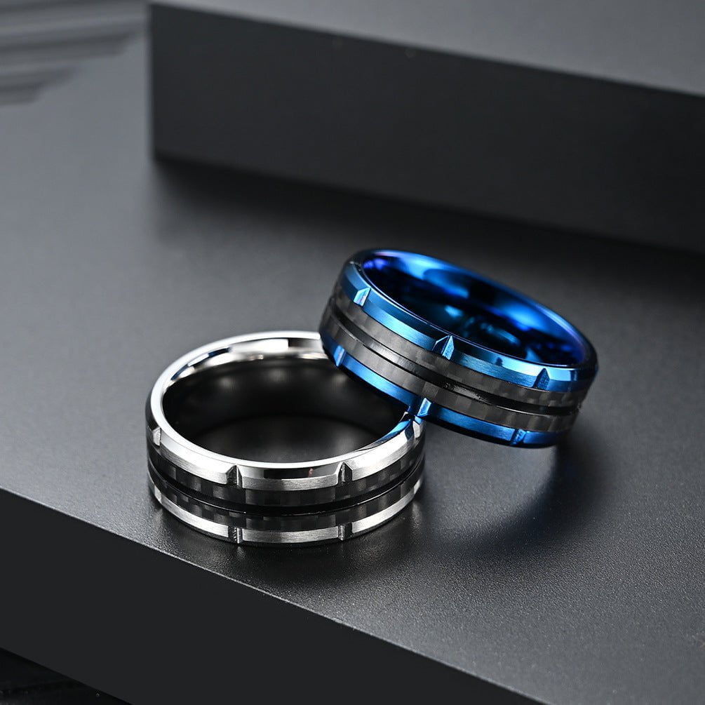 Wee Luxury Men Rings Carbon Fiber Titanium Rings The Stainless Steel Revolution