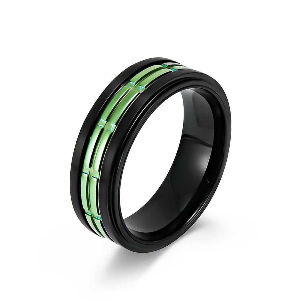 Wee Luxury Men Rings Dark Green / 12 Clean Aluminum Oxide Fashion Ring  Minimalist Elegance