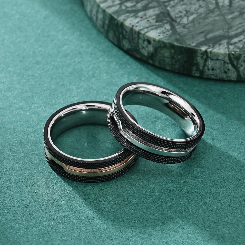 Wee Luxury Men Rings Distinctive Titanium Steel Rings with Unforgettable Patterns