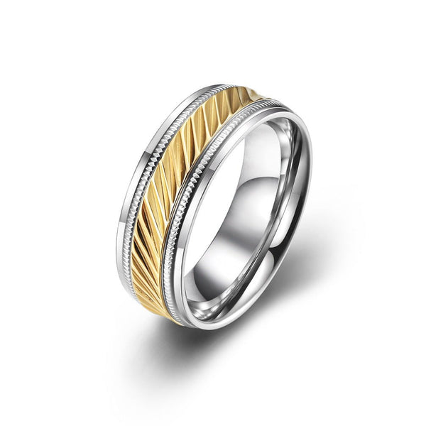 Wee Luxury Men Rings Electric gold / 13 Exclusive Vintage Titanium Steel Ring for Fashionable Men