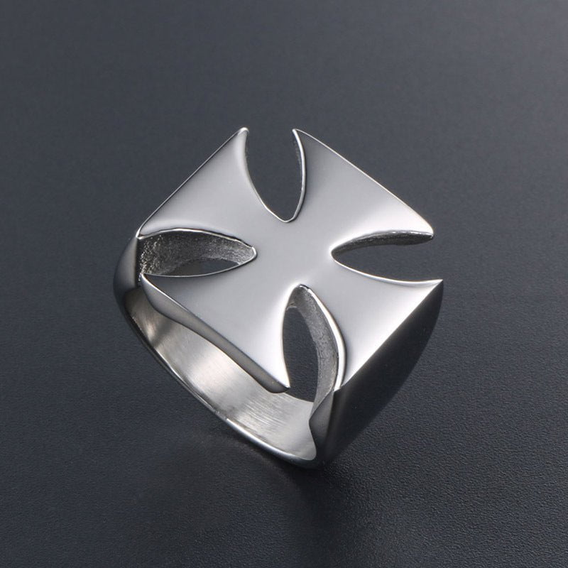 Wee Luxury Men Rings Elegant Floral Cross Simple Ring for Women - Trendy Hand Accessory