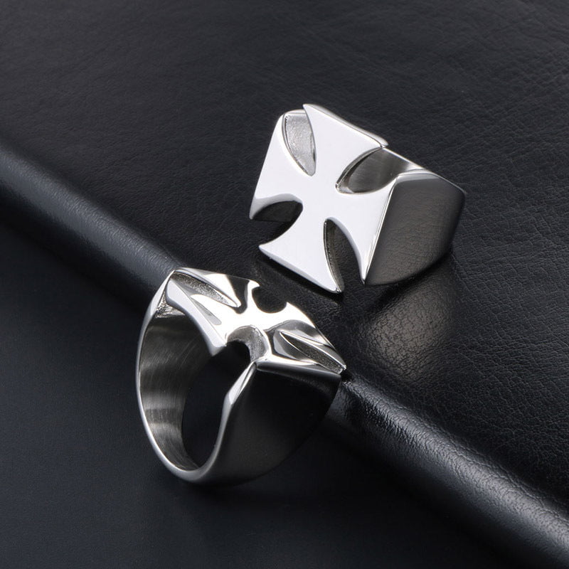 Wee Luxury Men Rings Elegant Floral Cross Simple Ring for Women - Trendy Hand Accessory