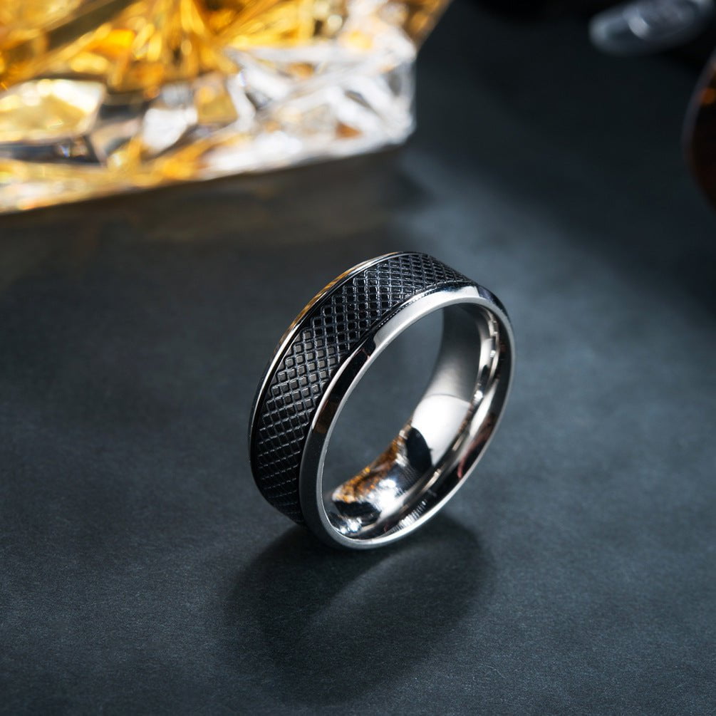 Wee Luxury Men Rings Eternal Style Mens Stainless Steel Rings in Classic Black and White