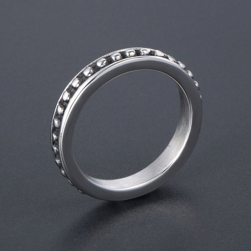 Wee Luxury Men Rings Ethnic Vintage Mens Rings with Classic Wave Dot Design