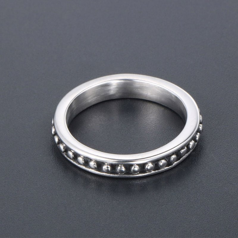 Wee Luxury Men Rings Ethnic Vintage Mens Rings with Classic Wave Dot Design