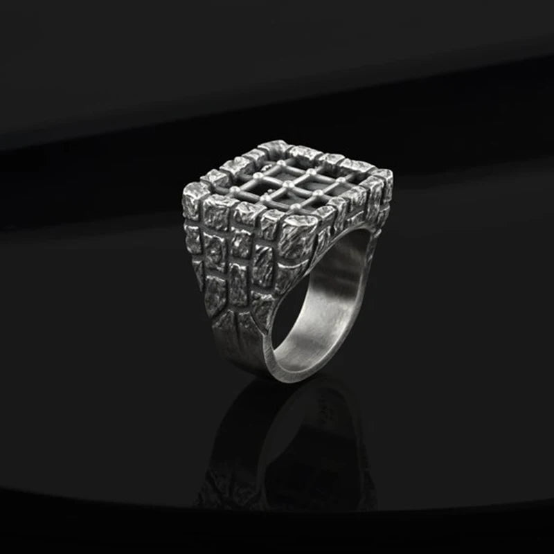 Wee Luxury Men Rings Fashion Punk Gothic 3D Grill Stainless Steel Ring