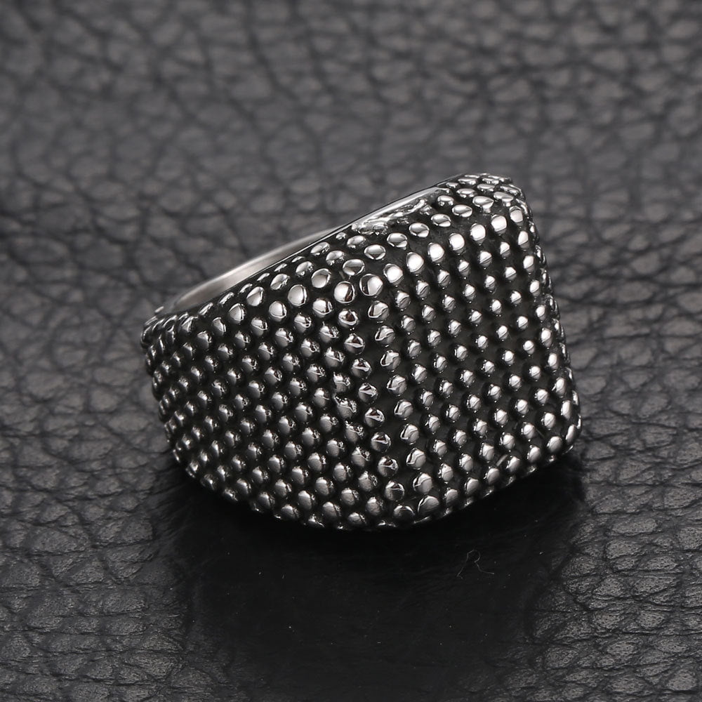 Wee Luxury Men Rings Geometric Titanium Steel Men's Rapper Rings with Retro Punk Style