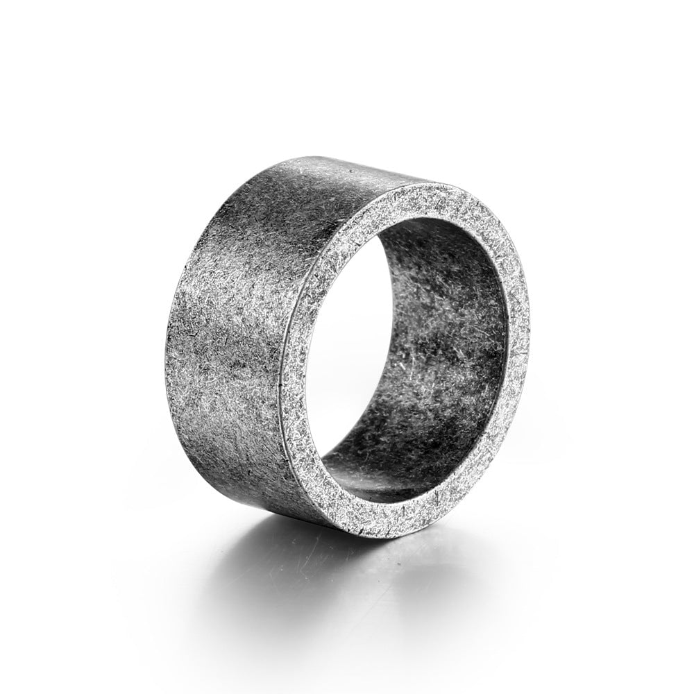 Wee Luxury Men Rings Geometric Titanium Steel Ring for Men - Retro Hip Hop Fashion