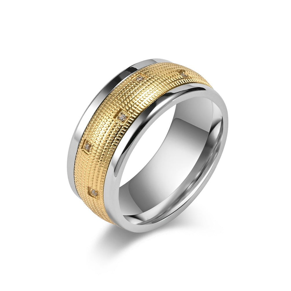 Wee Luxury Men Rings Gold / 7 Original Design Stainless Steel Ring  Stylishly Rotating