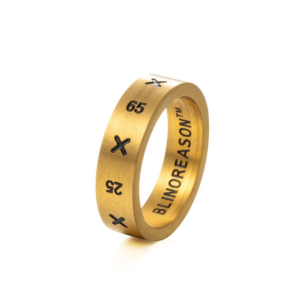 Wee Luxury Men Rings Gold (size 8) Stylish Titanium Steel Couples Rings for Perfect Match