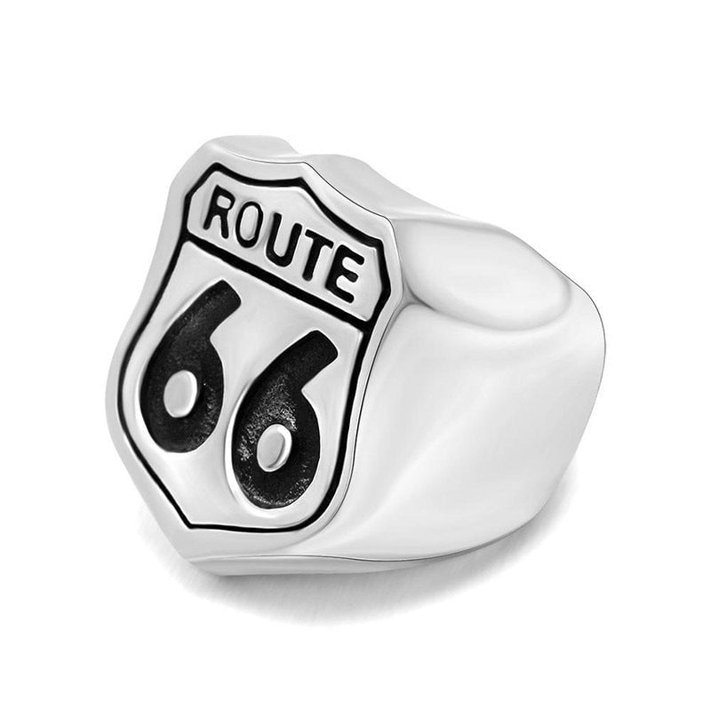 Wee Luxury Men Rings Highway 66 Titanium Ring for Men with Unique Personality