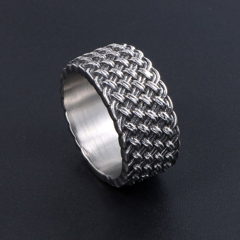 Wee Luxury Men Rings Interlaced Vintage Style Titanium Steel Men's Designer Rings