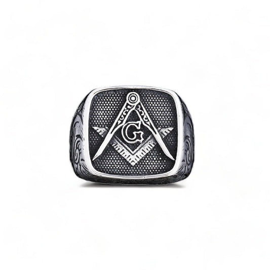 Wee Luxury Men Rings Masonic / Only Ring / 7 Men Trendy Freemasonry 316L Stainless Steel Ring