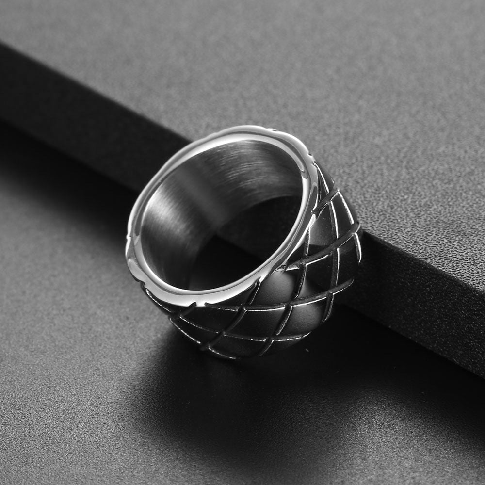 Wee Luxury Men Rings Men's Diamond Square Ring in Fashion Titanium Steel