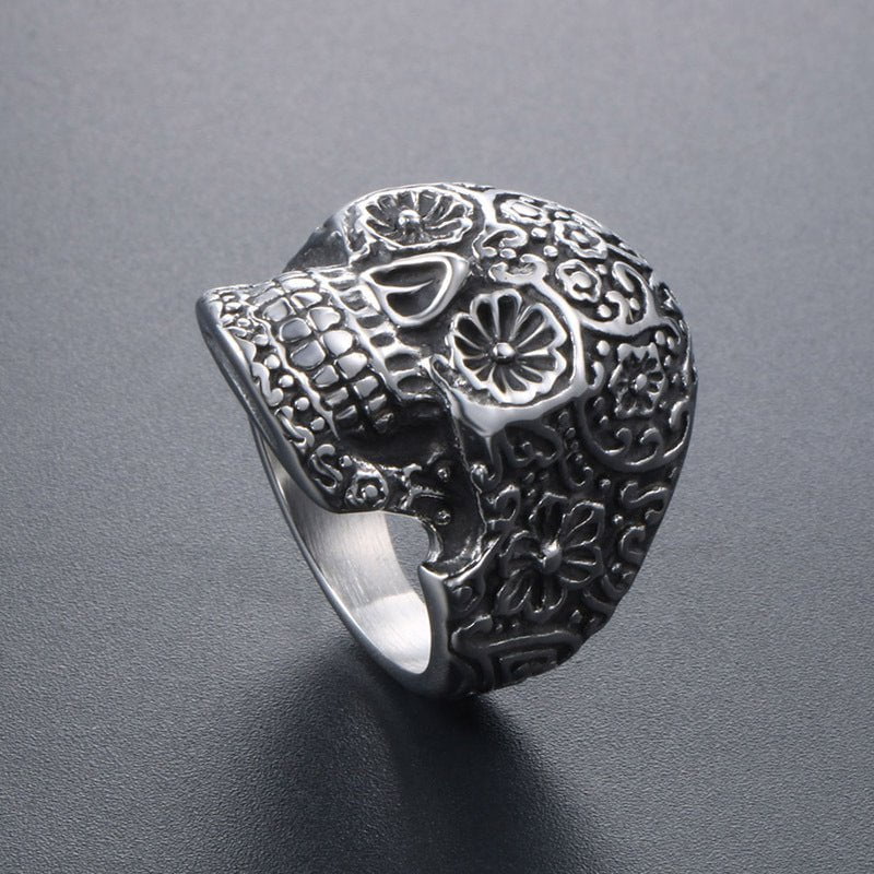 Wee Luxury Men Rings Men's Punk Skull Ring in Titanium Steel - Stainless Steel Jewelry