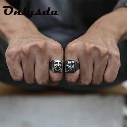 Wee Luxury Men Rings Men's Retro Gothic Biker Punk Vintage Ring