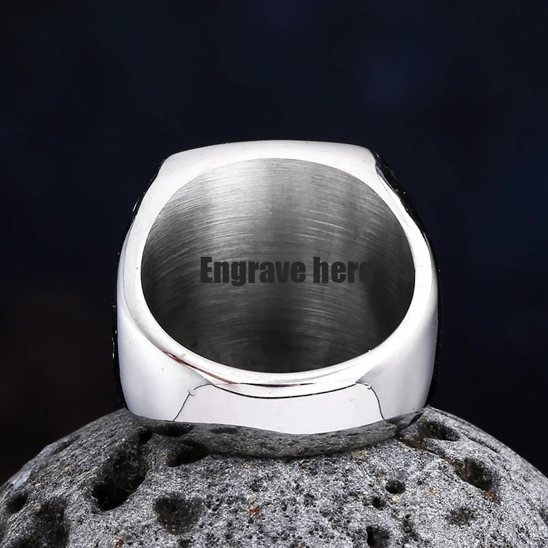 Wee Luxury Men Rings Men Trendy Freemasonry 316L Stainless Steel Ring