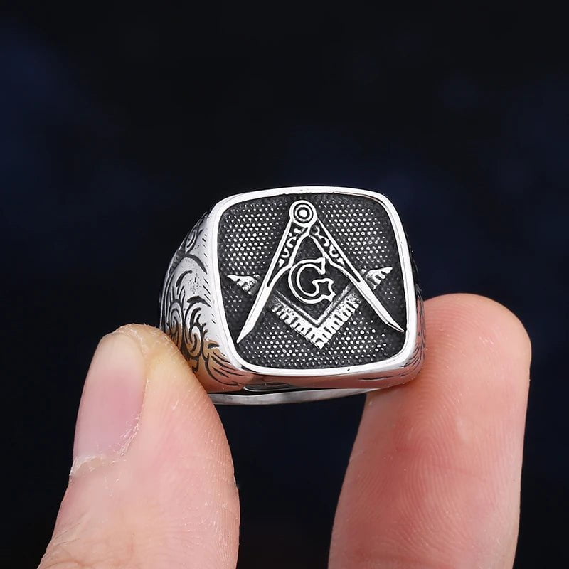 Wee Luxury Men Rings Men Trendy Freemasonry 316L Stainless Steel Ring