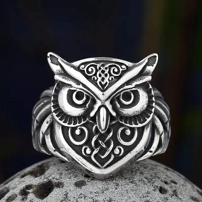 Wee Luxury Men Rings Only Ring / 7 Amulet Owl Head Viking Animal Rings For Men