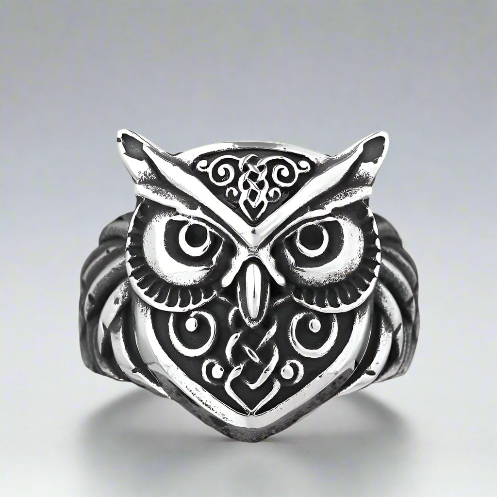 Wee Luxury Men Rings Only Ring / 7 Amulet Owl Head Viking Animal Rings For Men