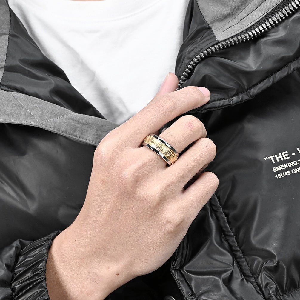 Wee Luxury Men Rings Original Design Stainless Steel Ring  Stylishly Rotating