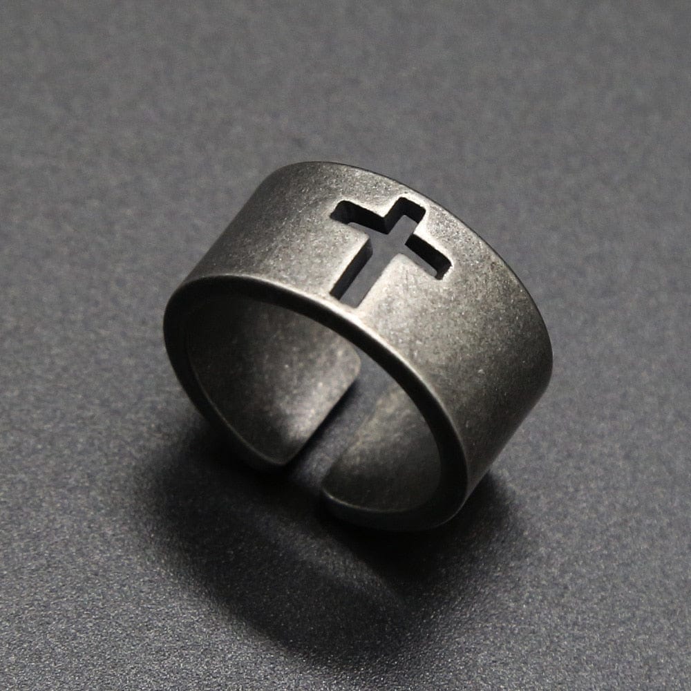 Wee Luxury Men Rings Punk Stylish Cross Ring For Men