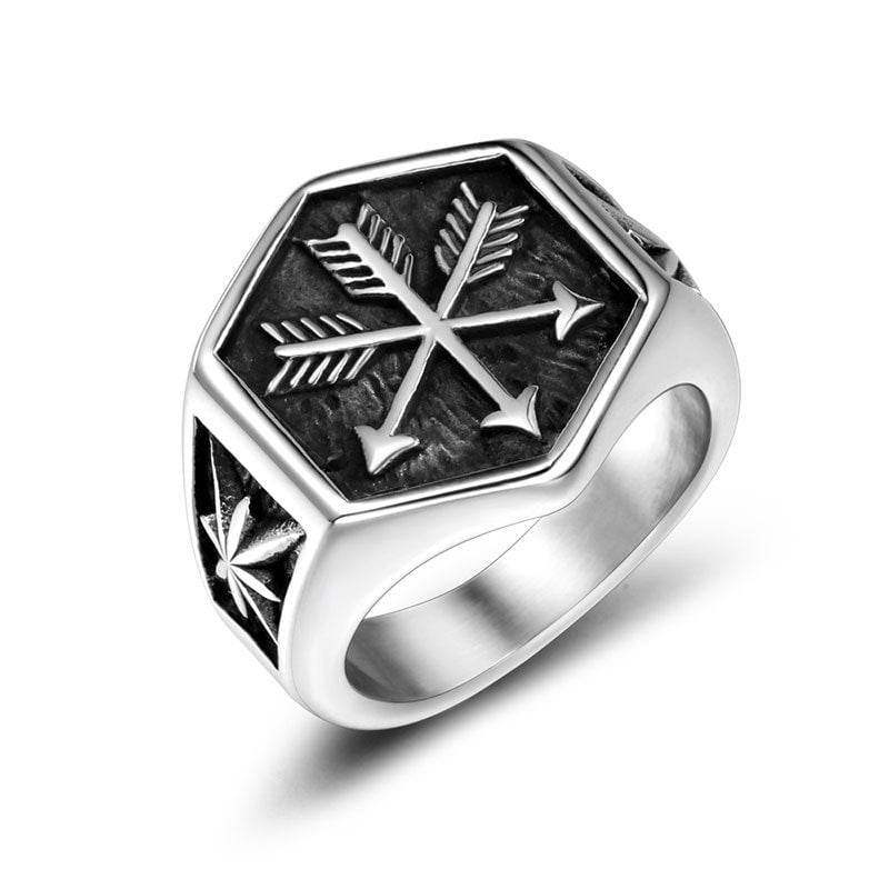 Wee Luxury Men Rings Retro Punk Arrow Design Titanium Steel Fashion Ring