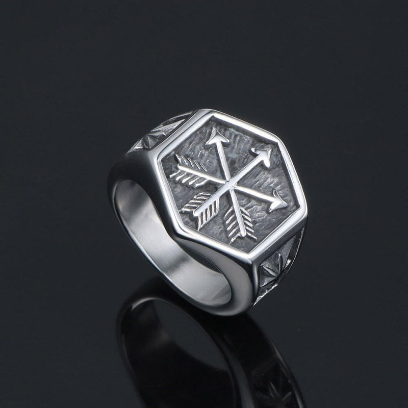 Wee Luxury Men Rings Retro Punk Arrow Design Titanium Steel Fashion Ring