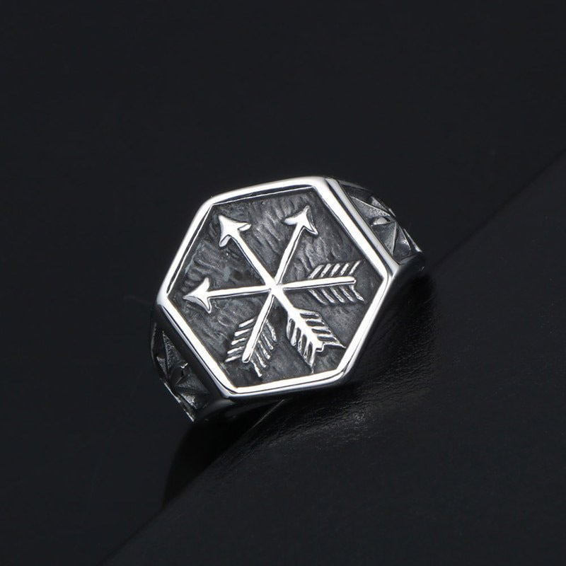 Wee Luxury Men Rings Retro Punk Arrow Design Titanium Steel Fashion Ring