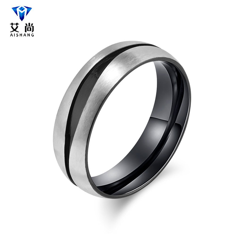 Wee Luxury Men Rings Silver and Black / 13 Hiphop Style Couples Ring Trendy Titanium Steel Original Design