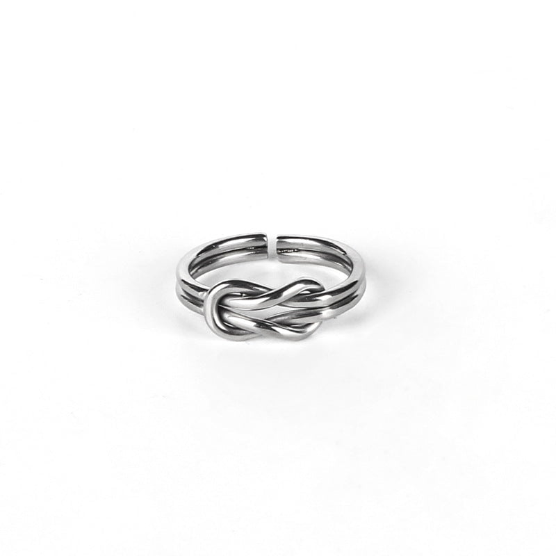 Wee Luxury Men Rings Steel - Size 6 Retro Titanium Steel Couple Ring Fashion Accessory