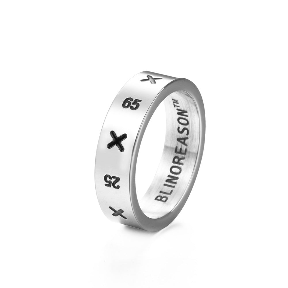 Wee Luxury Men Rings Steel (size 6) Stylish Titanium Steel Couples Rings for Perfect Match