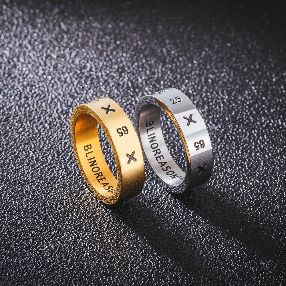 Wee Luxury Men Rings Stylish Titanium Steel Couples Rings for Perfect Match