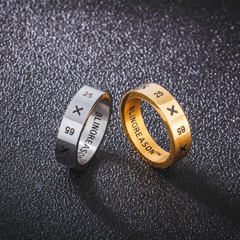 Wee Luxury Men Rings Stylish Titanium Steel Couples Rings for Perfect Match