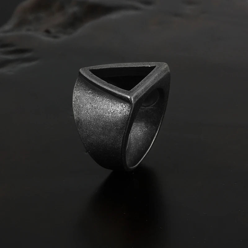 Wee Luxury Men Rings Titanium Steel Punk Gothic Antique Simple Men Ring