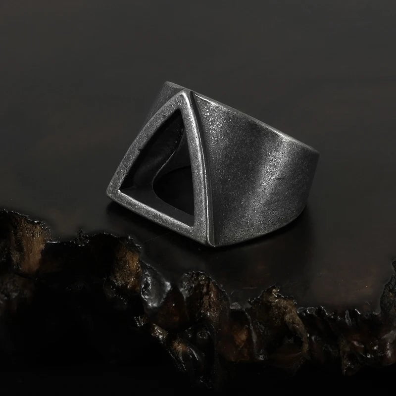 Wee Luxury Men Rings Titanium Steel Punk Gothic Antique Simple Men Ring