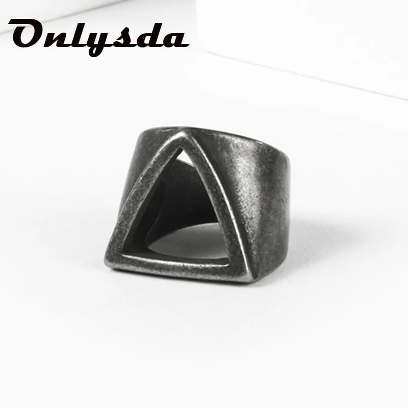 Wee Luxury Men Rings Titanium Steel Punk Gothic Antique Simple Men Ring